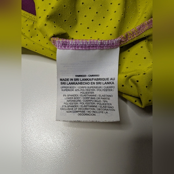 Nike Dri-fit Womens Tank Top Medium Pink Yellow Color Block Mesh - Picture 5 of 9